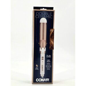 Conair Double Ceramic Curling Iron 1.5 Inch Curling Iron White/Rose Gold New